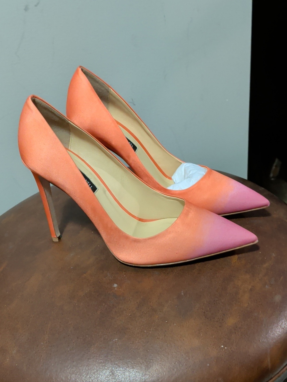 Nib $895 Brandon Maxwell Orange Gradient Heels